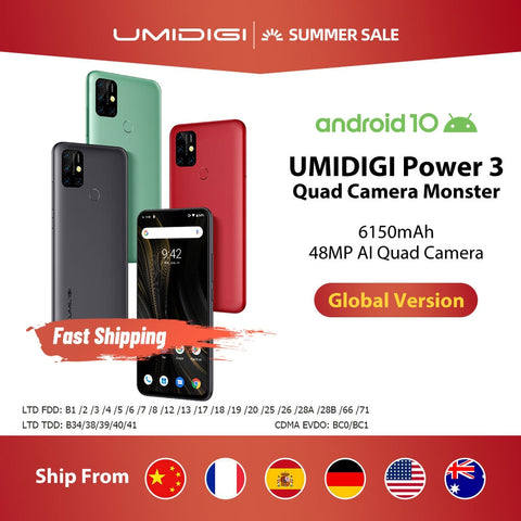 UMIDIGI Power 3 48MP Quad AI Camera 6150mAh Android 10 6.53"